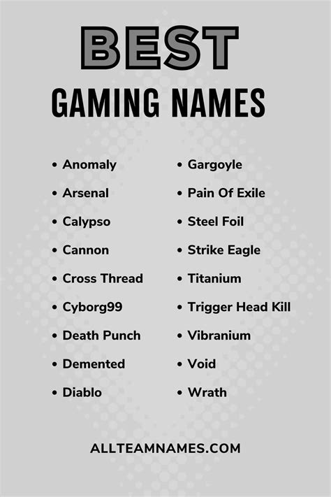 gaming name